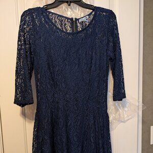 Navy blue lacy dress